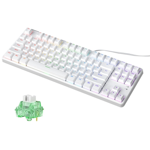 

Ajazz AK873 87 Keys RGB Version Hot Swap Wired DIY Customized Mechanical Keyboard Shanlan Shaft (White)