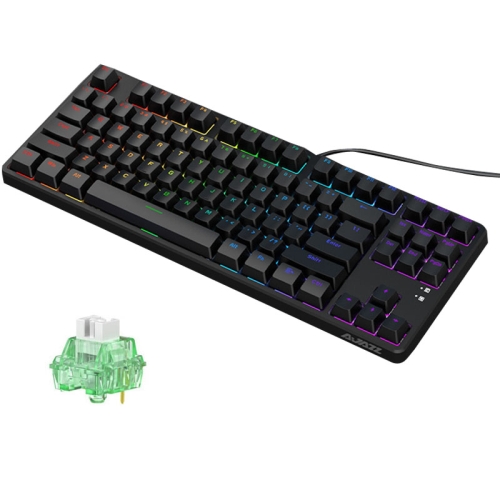 

Ajazz AK873 87 Keys RGB Version Hot Swap Wired DIY Customized Mechanical Keyboard Shanlan Shaft (Black)