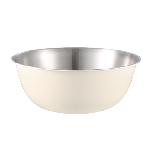 

304 Stainless Steel Food Grade Dishes Bowl Kitchen Baking Stirring Bowl Vegetables Sandwood Basin, Size: 19cm (White)