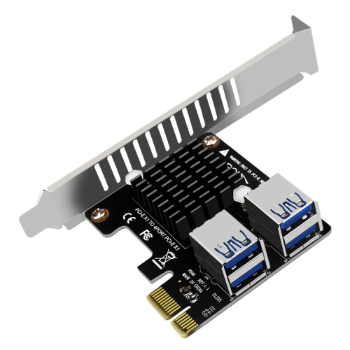 

PCIE To PCI-E4 Port USB3.0 Expansion Card Graphics Card Extension(Full High Baffle)