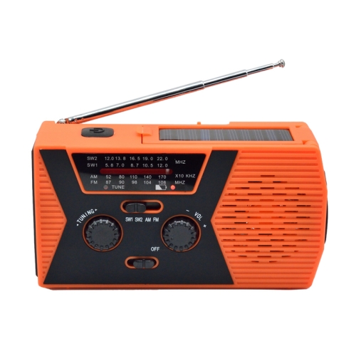 

AM/FM/NoAA 2000mAh Emergency Radio Portable Hand Crank Solar Powered Radio(Orange)