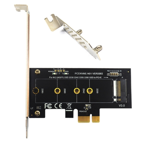 

PCI-E 1X To M.2 NVME KEY-M SSD Riser Card Adapter With Baffle