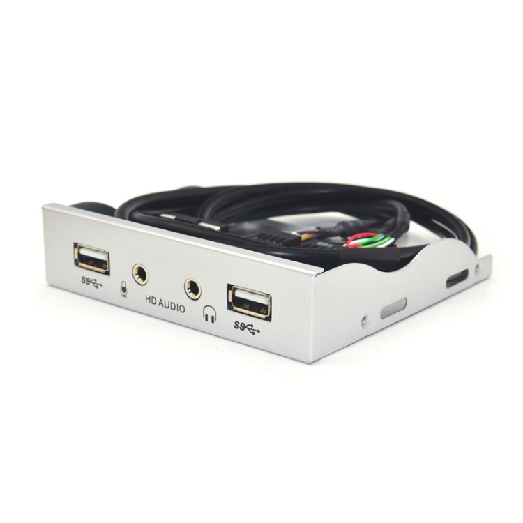 

3.5-Inch 2 USB 2.0+HD AUDIO Port Desktop PC Case Floppy Drive Front Panel(Silver White)
