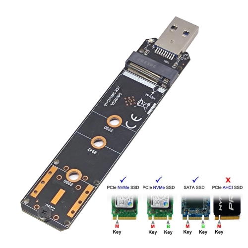 

USB3.1 10Gbps GEN2 To NVME SATA Dual Protocol M.2 SSD Riser Card