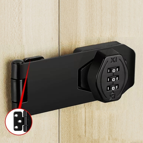 

Screw Installation Cabinet Door Combination Lock Anti-Theft Drawer Lock, Style: Three Hole 4 inch Black