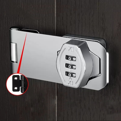 

Screw Installation Cabinet Door Combination Lock Anti-Theft Drawer Lock, Style: Two Hole 3 inch Silver
