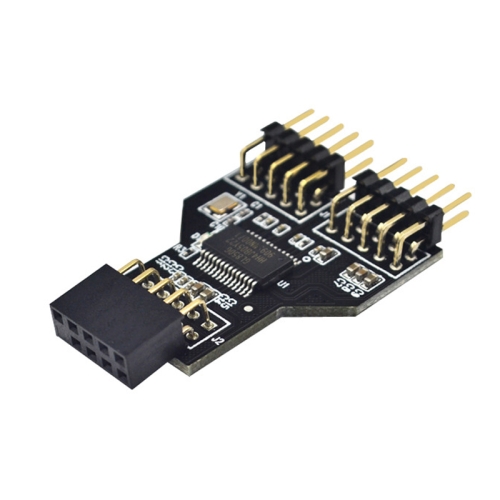 9 Pin USB Header Female 1 To 2 Male Board 9-Pin USB 2.0 HUB Connector Adapter 2pcs lot ch32f203c8t6 basic evaluation board cortex m3 core 144mhz industrial grade low power modes 2 usb can opa wch link