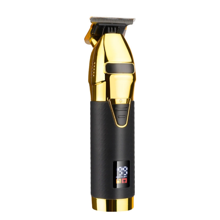 

USB LCD Digital Display Haircutter Men Home Haircutter(Black Gold)