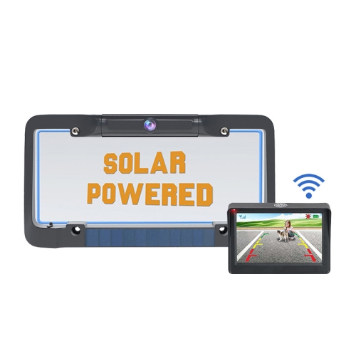 

Solar License Plate Frame Wireless Transmission Reversing Camera Display