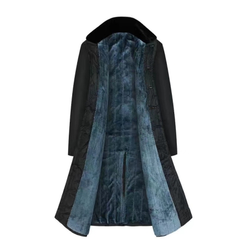 

Long Civil Disaster Relief Cotton Coat Windproof Lengthened Cold-proof Fleece Thickened Cotton Coat, Color: Black (Disassembly)