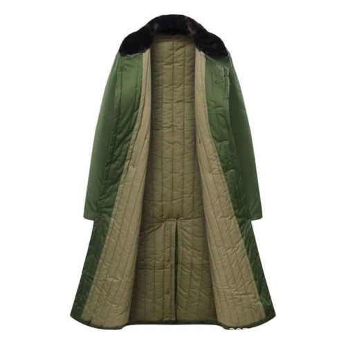 긴 시민 재해 구호 면 코트 방풍 길어진 방한 양털 두꺼운 면 코트, 색상: 80/20 폴리에스테르 카드