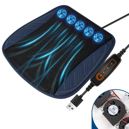 

Multifunctional USB Fan Ventilation Heat Dissipation Car Seat Cushion(Blue)