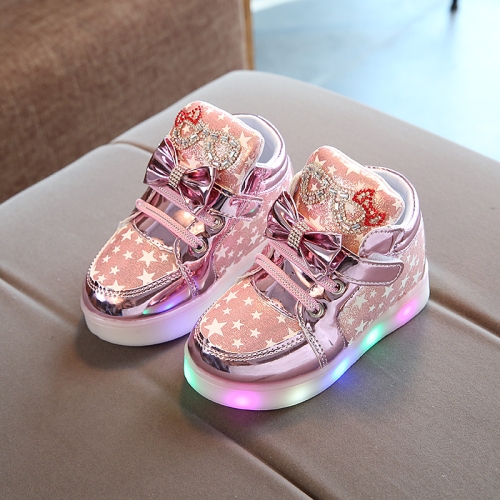Breathable Flashing LIight Luminous Casual Boys & Girls Shoes, Size: 21(Pink) breathable flashing liight luminous casual boys