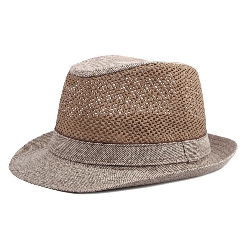

Summer Jazz Hat Mesh Breathable Sunscreen Hat, Size: Average 56-58cm(Dark Khaki)