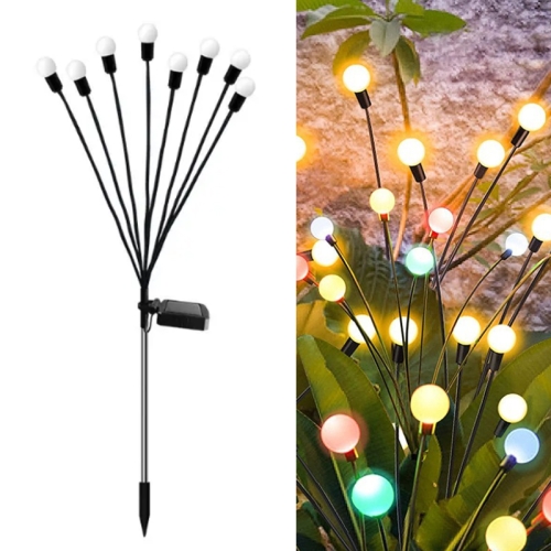  Solar Firefly Lights Christmas Outdoor Garden Waterproof Lawn Lights, Color: 8 Head Color Light