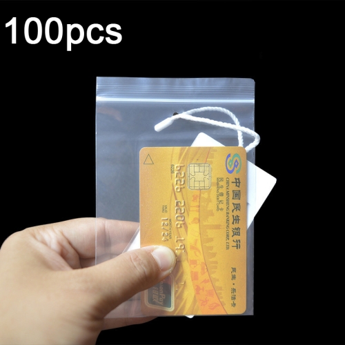 

4 x 6cm 100pcs Perforated Ziplock Bag Thickened Transparent Packaging Bag Plastic Sealed Bag(Lower Hole)