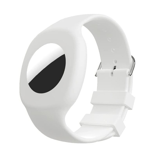 

For Airtag Silicone Children Watch Band Protective Case(White)