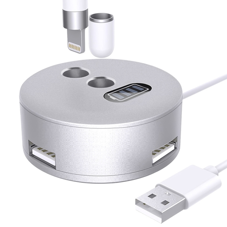 

For Apple Pencil 1 3 USB Port Charging Aluminum Base(Silver)