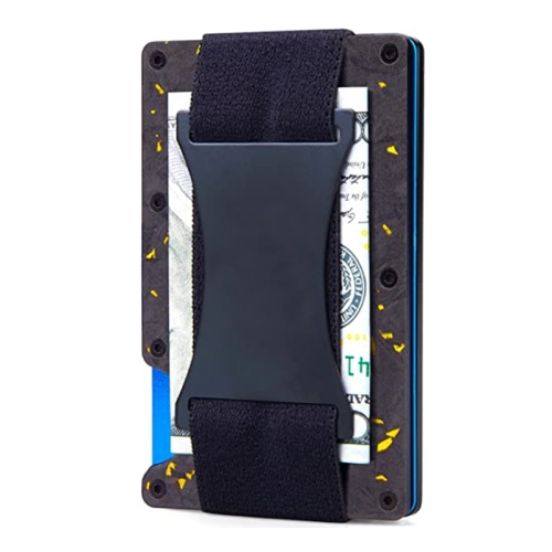 

Credit Card Holder Wallets RFID Blocking Slim Metal Card Clip, Color: Golden Forging Carbon