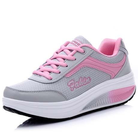 

Spring and Autumn Thick Bottom Sports Womens Shoes Rocking Shoes Muffin Shoes, Size: 35(Gray Pink)