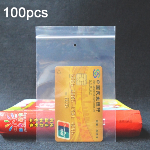 

200pcs Perforated Ziplock Bag Thickened Transparent Packaging Bag Plastic Sealed Bag 9 x 13cm 10 Silk Lower Hole