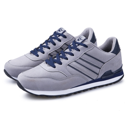 

Mens Outdoor Casual Sport Shoes Lightweight Comfortable Leather Walking Running Sneakers, Size: 38(Gray)