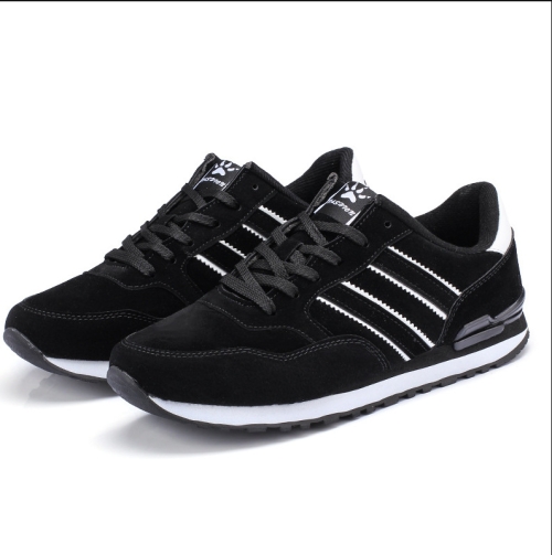 

Mens Outdoor Casual Sport Shoes Lightweight Comfortable Leather Walking Running Sneakers, Size: 43(Black)