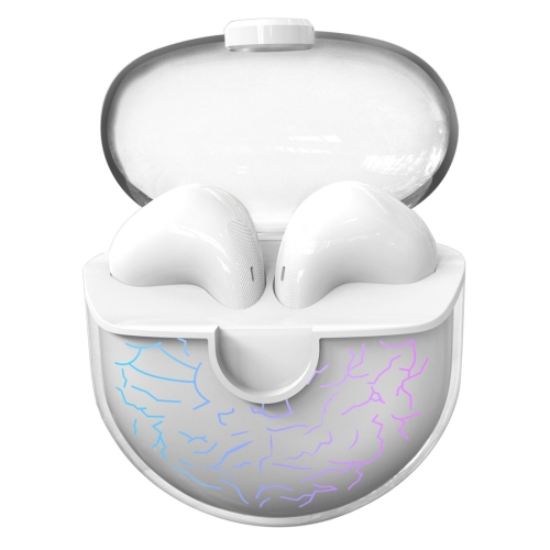 

Transparent Semi-In-Ear Stereo Touch Waterproof Noise Reduction Bluetooth Earphones, Color: White Crack