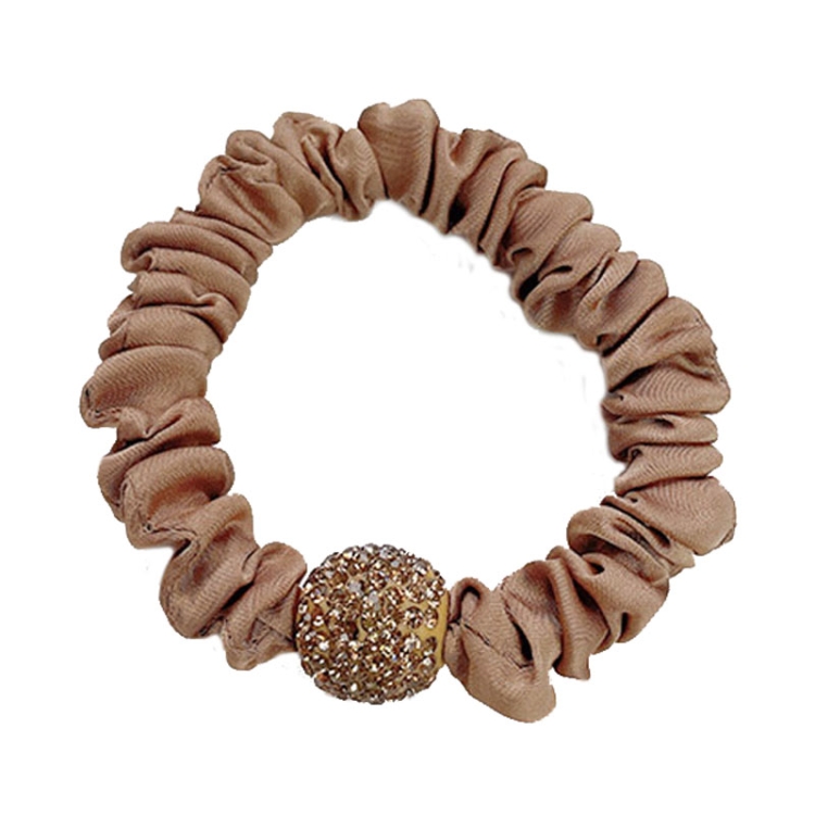

3pcs Hair High Elastic Rubber Band Rhinestone Rope Hair Ring Hair Accessories(Light Coffee)