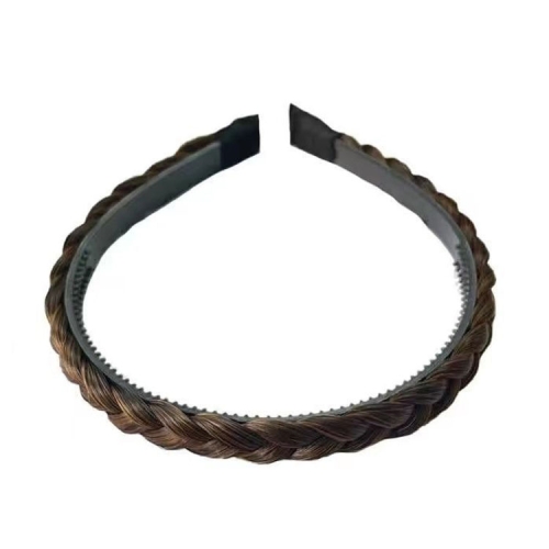 

2pcs Wide-brimmed Twisted Braid Hoops Wig Non-slip Hair Accessories, Color: 1cm-Light Brown