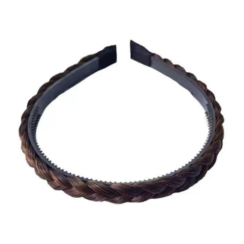 

2pcs Wide-brimmed Twisted Braid Hoops Wig Non-slip Hair Accessories, Color: 1.5cm-Deep Brown