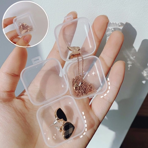 

10pcs Transparent Jewelry Storage Box Travel Portable Small Box 3.5 x 3.5 x 1.8cm