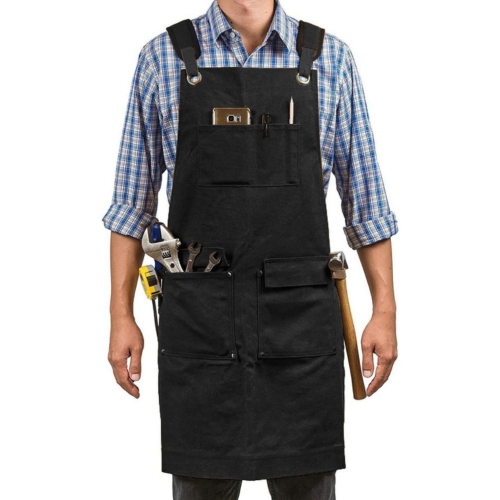 

Heavy Canvas Carpentry Electrician Garden Workwear Apron(Black)