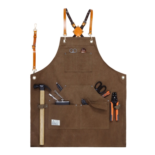 

Carpentry Electrician Garden Heavy Canvas Workwear Apron, Color: Belt Camel