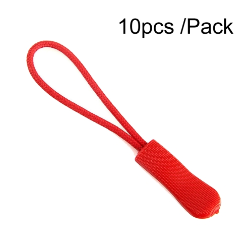 

10pcs /Pack TPU Plastic Slider Zipper Cord Caterpillar Puller(Red)