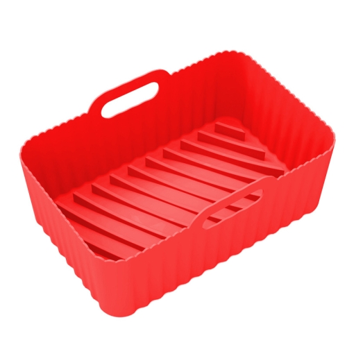 

For Ninja DZ201 Air Fryer Silicone Liner Mat Reusable Basket Tray, Spec: Large Red (153g)