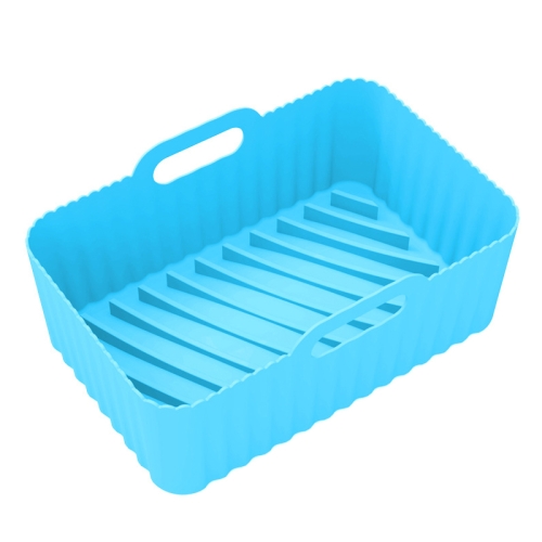 

For Ninja DZ201 Air Fryer Silicone Liner Mat Reusable Basket Tray, Spec: Large Blue (153g)