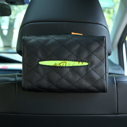 

Car Sun Visor Armrest Box Hanging Leather Tissue Box(Black)