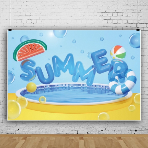 

80x120cm Summer Pool Party Decoration Backdrop Swimming Ring Photography Background Cloth(11418488)