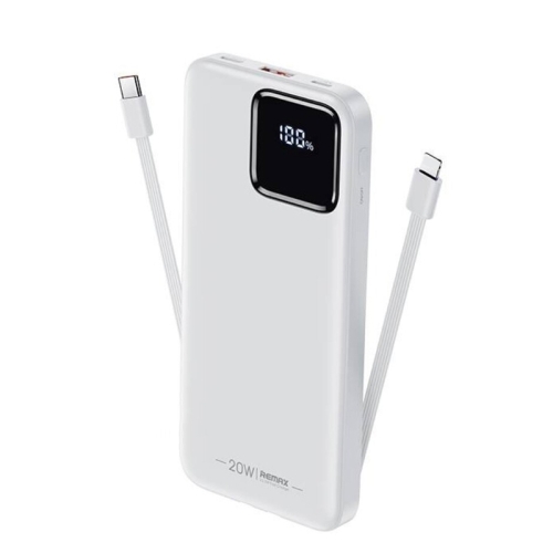 

Remax RPP-500 10000 MAh With Line PD20W Fast Charge Charging Treasure Digital Display Cell Phone Mobile Power(White)