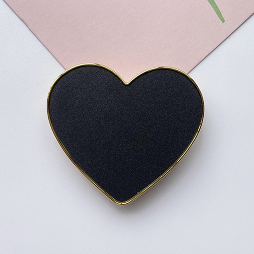 

2pcs Electroplated Gold Trimmed Heart Shaped Retractable Cell Phone Buckle Air Bag Bracket(Black)