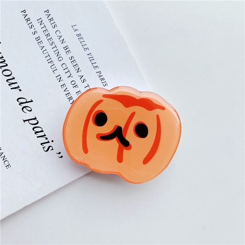 

Cartoon Shape Airbag Ring Holder Epoxy Lazy Desktop Telescopic Phone Rack(Pumpkin Head)