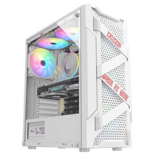 EVESKY Acrylic Side Transparent ATX Computer Case With 6 Fans Position And USB 3.0 Interface, Color: White
