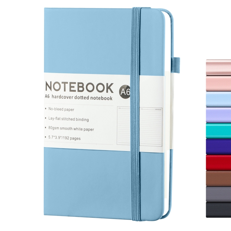 

A6 PU Leather Notebook Business Notepad 96 Sheets Inner Pages(Light Blue)