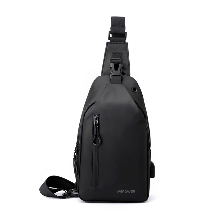 

WEPOWER Men Chest Bag Casual Splashproof Backpacks(Black)