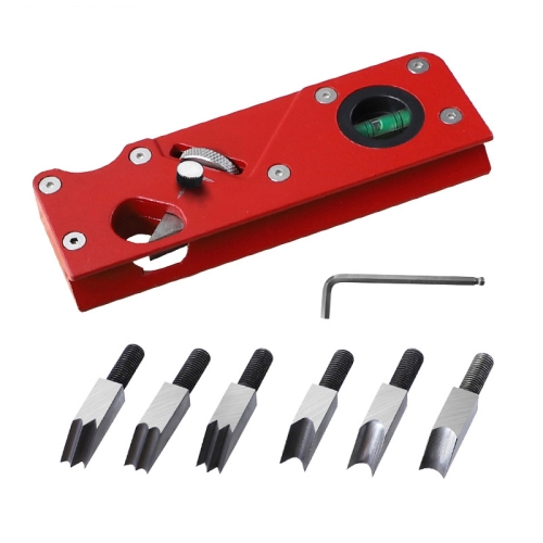 

Woodworking Multi-Angle Chamfering Adjustable Depth Hand Planer, Color: Red + 6 Blades