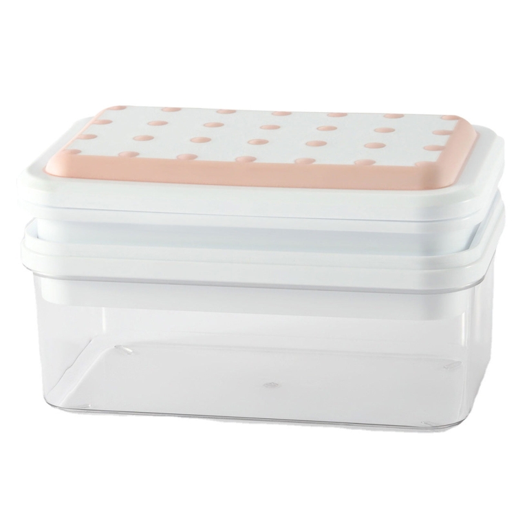 

Double Llayer Ice Mold Folding Lid Press Ice Box(Pink)