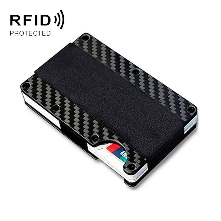 

Elastic Belt Carbon Fiber Card Holder RFID Anti-theft Iltra-thin Wallet