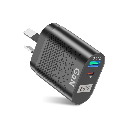 

BK375-GaN AU Plug USB+Type-C 65W GaN Mobile Phone Charger PD Fast Charge Computer Adapter, Color: Black