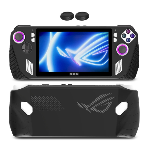 

For ASUS Rog Ally Gaming Console Multicolor Silicone Case With 2 Button Caps(Black)